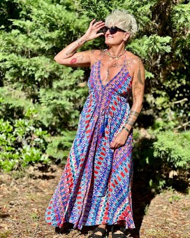 Robe JUNE bleu - Boutique La Chamade Brive