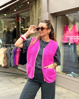 Gilet LUCIEN rose 1