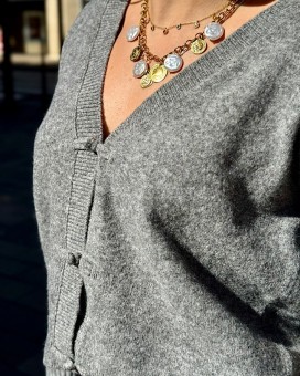 Gilet DASILA gris Ichi - Boutique La Chamade à Brive