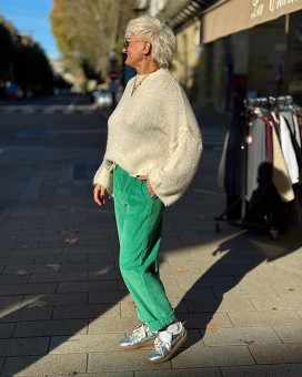 Pantalon FRANCE mom vert- Boutique La Chamade