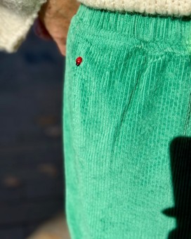 Pantalon FRANCE mom vert- Boutique La Chamade