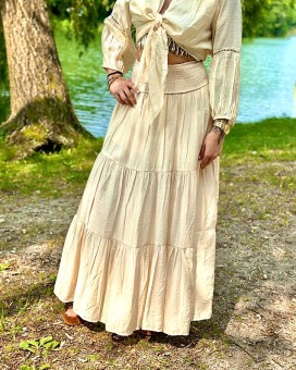 Jupe CAMELIA beige Laraethnics - Boutique La Chamade