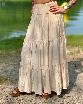 Jupe CAMELIA beige Laraethnics - Boutique La Chamade