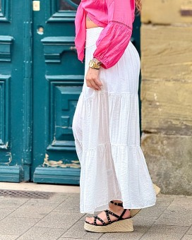 Jupe CAMELIA blanche Laraethnics - Boutique La Chamade