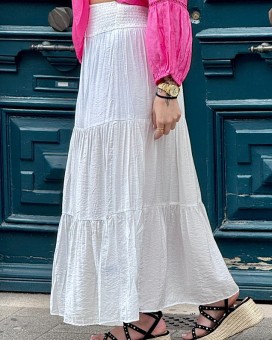 Jupe CAMELIA blanche Laraethnics - Boutique La Chamade