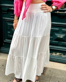 Jupe CAMELIA blanche Laraethnics - Boutique La Chamade