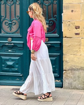 Jupe CAMELIA blanche Laraethnics - Boutique La Chamade