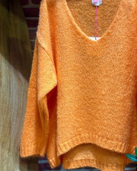 Pull AUDREY orange Marie Ile De Ré - Boutique La Chamade - Brive