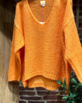 Pull AUDREY orange Marie Ile De Ré - Boutique La Chamade - Brive