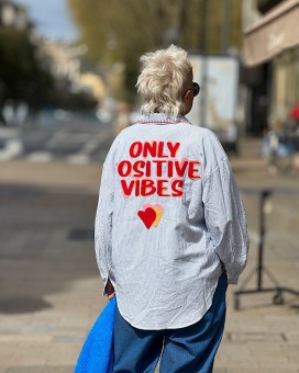 Chemise VIBES bleu - Boutique La Chamade