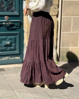 Jupe CAMELIA chocolat Laraethnics - Boutique La Chamade