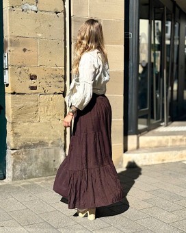 Jupe CAMELIA chocolat Laraethnics - Boutique La Chamade