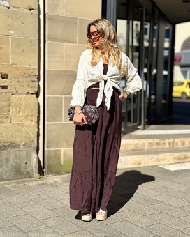 Jupe CAMELIA chocolat Laraethnics - Boutique La Chamade