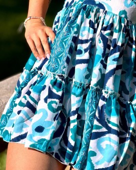 Robe CENOTE bleu - LARAETHNICS - Boutique La Chamade - Brive