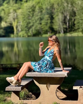 Robe CENOTE bleu - LARAETHNICS - Boutique La Chamade - Brive