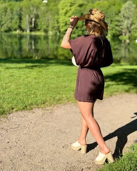 Combi-short SELENA choco- LARAETHNICS- Boutique La Chamade - Brive