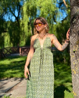 Robe CORALIE vert - LARAETHNICS - Boutique La Chamade - Brive