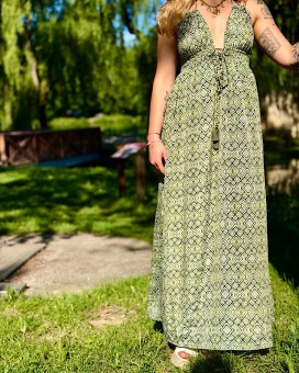 Robe CORALIE vert - LARAETHNICS - Boutique La Chamade - Brive