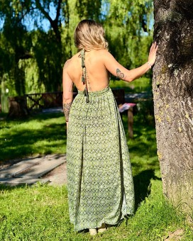 Robe CORALIE vert - LARAETHNICS - Boutique La Chamade - Brive