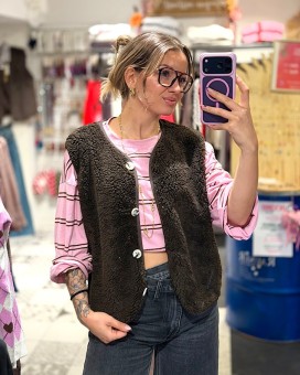 Gilet OCTAVE chocolat Marie Ile De Ré - Boutique La Chamade - Brive