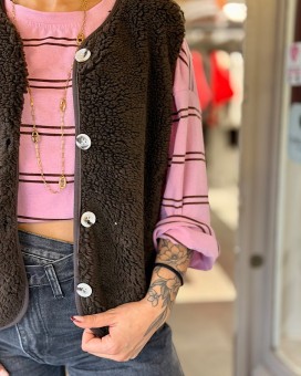Gilet OCTAVE chocolat Marie Ile De Ré - Boutique La Chamade - Brive